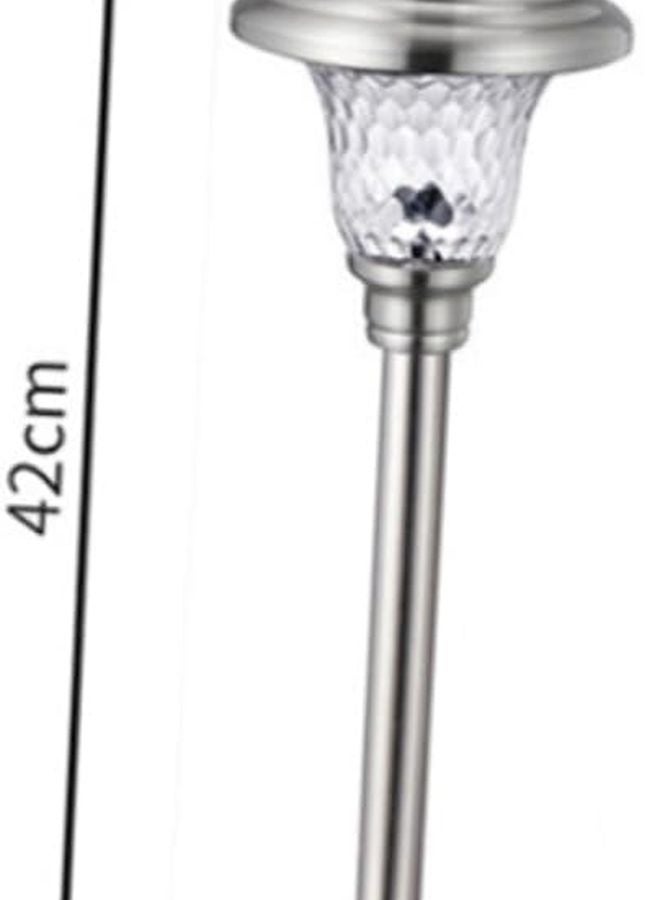 Solar Powered Stainless Steel LED Stick Lamp 2 Pack for Garden Patio Lawn - Image 2